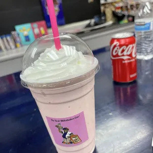 Strawberry milkshake.