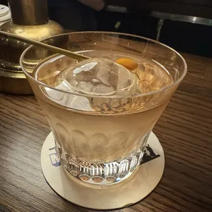 Overpiced OSMANTHUS HARMONY  OSMANTHUS INFUSED HIBIKI HARMONY JAPANESE WHISKY, SAKURA SYRUP, PEYCHAUD'S BITTERS, WAKAMOMO/GOOSEBERRY