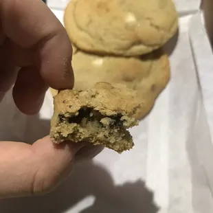 Piece of a Vegan Cookies and Cream Cookie