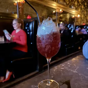 nicely chilled on the sweeter side cocktail, interesting flavors.
