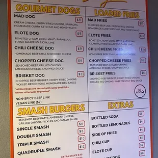 menu