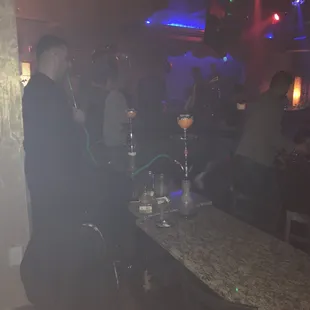 This guy block the way to the bathroom and no one in the place can talk to him