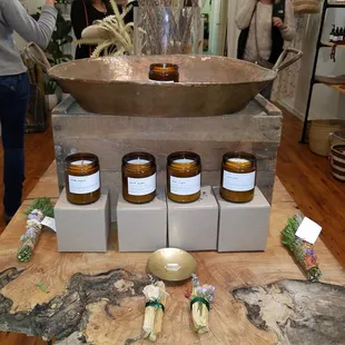 Locally Made Candles and Sage Bouquets