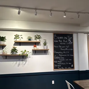 a chalkboard with a menu on it