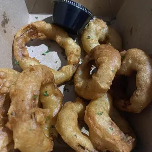 Greasy onion rings