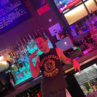 Shaun blue eyes, smiles, sexiness and alluring personality is the bad ass bartender... Go check him out and you won&apos;t be disappointed....