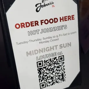 Hot Johnnie&apos;s food served here