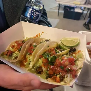 Al pastor and carne tacos