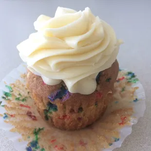 birthday cake with vanilla almond frosting