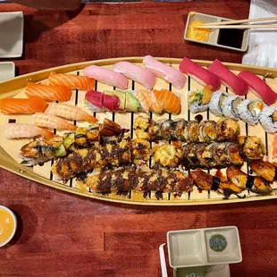 Sushi Boat platter with extra rolls