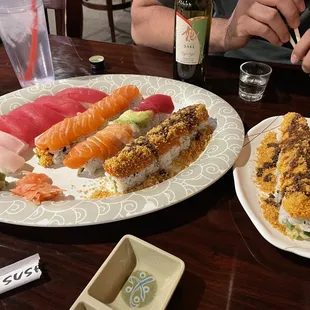 Sashimi  Salmon lover roll Rainbow Roll