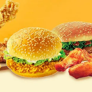 fried chicken and chicken nuggies