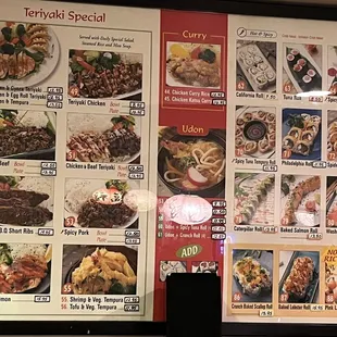 Teriyaki menu