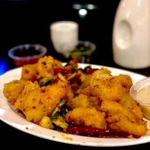 a plate of fried food
