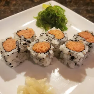 Allegedly spicy tuna but I would wager its not. Don't order this.