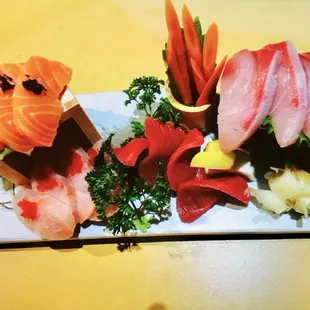 a plate of sushi