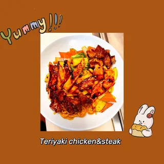 Teriyaki Chicken Steak Shrimp