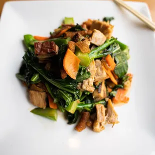 Chinese Broccoli with Roasted Pork