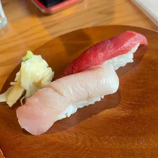 Nigiri- tuna and yellowtail