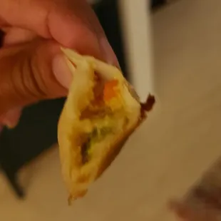 Interior of veggie gyoza ($8), vegan by default. Fresh and tasty.