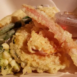 Veggie tempura ($8), vegan by default. Super tasty. It's hard to find vegan tempura.