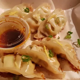 Veggie gyoza ($8), vegan by default. Tasty with a nice filling.