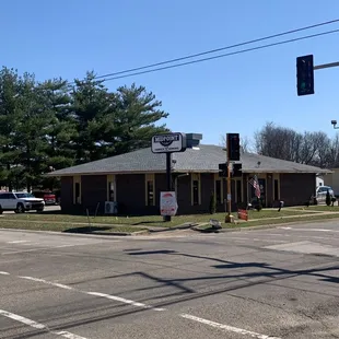 a view of the outside of the restaurant from across the street
