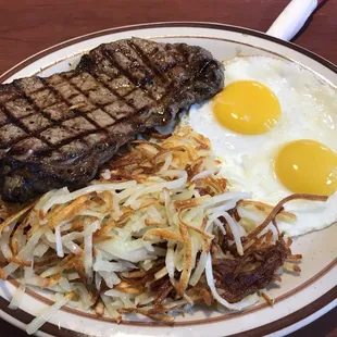 Steak and eggs