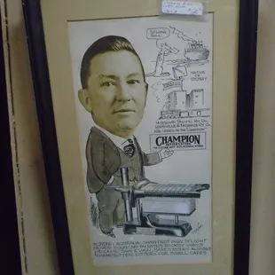 I found this cool little advertising piece tucked away in a corner.  Apparently, in the old days men had really big heads!  :-)