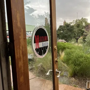a door with a sticker on it