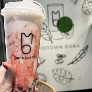 Strawberries and Coconut Cream Milk Tea