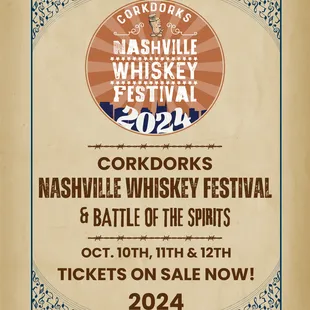 Tickets on sale now at nashvillewhiskeyfestival.com !