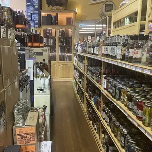 shelves of liquor