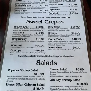 Menu as of 11/26/22