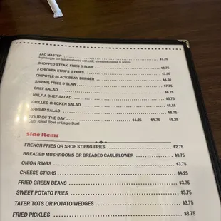 menu