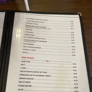 menu