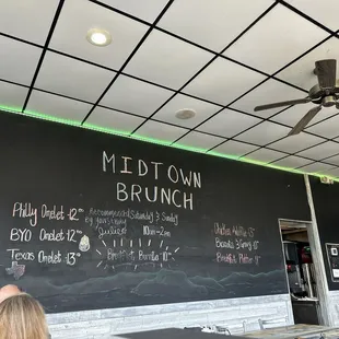 a blackboard with a menu on it