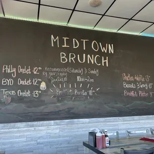 the menu on the blackboard