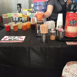 a woman making a drink