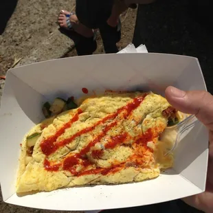 All Day $4 omelette w/ sriracha, good stuff