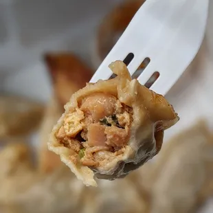 Potstickers Kiosk...juicy chicken, egg and chives dumplings! So good!