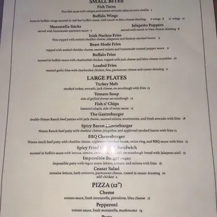 Menu as of 9/5/23