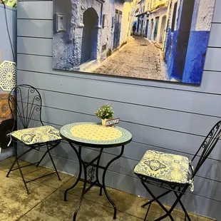 Outside the Moroccan food stand!