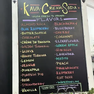 Kava Cream Soda flavors