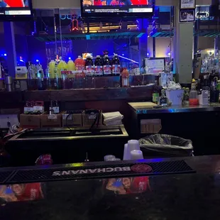 the bar and televisions