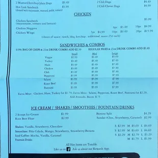 menu