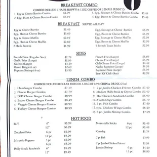 menu
