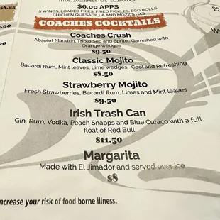 Menu section