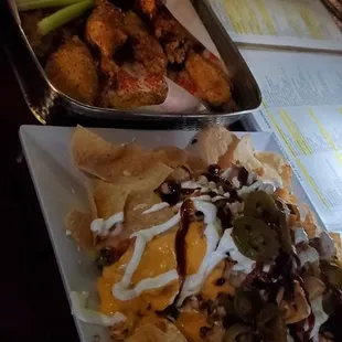 Wings and nachos