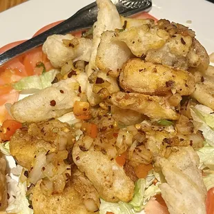 Fried Squid, Scallop &amp; Shrimp with Spicy Salt